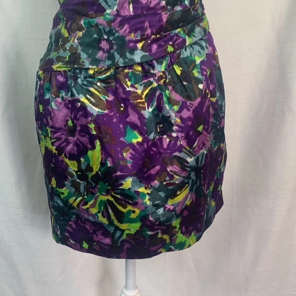 BCBGMAXAZRIA Purple Floral Mini Dress w/ Optional Straps- NWT